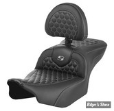 - SELLE SADDLEMEN - ROADSOFA™ HC - TOURING 2023UP - NOIR / COUTURES : GRISES - AVEC DOSSIER - 823-07-189B2
