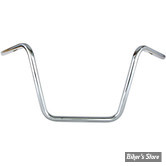 GUIDON DRAG BAR - DRAG SPECIALTIES - BUCKHORN - HAUTEUR : 33.00cm - HIGH - AVEC EMPREINTES / TBW  - CHROME