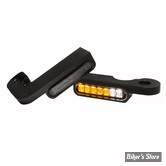 2 - CLIGNOS HEINZ BIKES - STRIPES BELOW BAR TURN SIGNAL - SPORTSTER 90/03 - 2 FONCTIONS - CORPS NOIR / CABOCHON FUME - HBTS-XL-03-PL