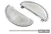 ECLATE IE - PIECE N° 02 - KIT MARCHE PIEDS Half Moon Footboard Set - OEM 50603-40 - RIBBED - CHROME / CHROME CHAIN STYLE