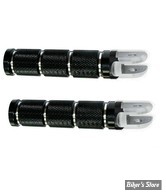 REPOSES PIEDS AVANT - SOFTAIL 2018UP - V-TWIN - Black Retro Footpeg Set  - NOIR