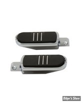VT - REPOSES PIEDS V-TWIN - SPEED LINE AVEC INSERT CAOUTCHOUC - CHROME - 50211-04 