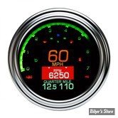 ECLATE A1 - PIECE N° 25 - COMPTEUR DIGITAL DAKOTA DIGITAL - MLX-3000 AVEC COMPTE-TOUR - XL04/13 / DYNA 04/11 / FXCW/C 08/10 - ENTOURAGE : CHROME - MLX-3012
