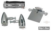 POIGNEES RBS - 84UP - TWISTER - AVEC CLIGNOTANTS LED + CLIGNOTANTS ARRIERE + SUPPORT D'IMMATRICULATION ET FEU - CHROME - LE KIT