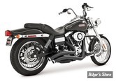 - ECHAPPEMENT FREEDOM PERFORMANCE - SHARP CURVE RADIUS - 2 EN 2 - DYNA 06/17 - STRAIGHT CUT - NOIR - EMBOUT : CHROME - HD01204