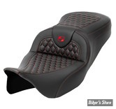 - SELLE SADDLEMEN - ROADSOFA™ HC Honeycomb SEAT - TOURING 08UP - NOIR / COUTURES : ROUGE - 808-07B-18904