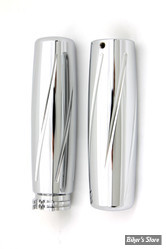 POIGNEES - V-TWIN Tedd Cycle - Billet Spiral Style Grip Set - CHROME