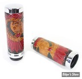 - POIGNEES V/TWIN - INDIAN GRIP SET - TIRAGE ELECTRONIQUE - EMBOUT / CHROME