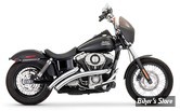 - ECHAPPEMENT FREEDOM PERFORMANCE - RADICAL RADIUS - 2 EN 2 - DYNA 06/17 - STRAIGHT CUT - CHROME - EMBOUT : NOIR SCULPTE  - HD01212