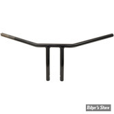GUIDON CUSTOM - DRAG SPECIALTIES - T-BAR - HAUTEUR : 8" - AVEC EMPREINTES / TBW  - NOIR BRILLANT