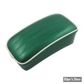 SELLE SOLO UNIVERSELLE - LARGEUR 230MM - LE PERA - SOLO - METALFLAKE - MEAN GREEN PLEATED - BIAIS BLANC : POUF