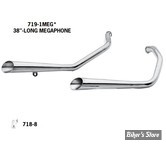 Echappement Paughco - SPORTSTER 86/03 - EXHAUST SYSTEM - MEGAPHONE - 38" - CHROME - 719-1MEG