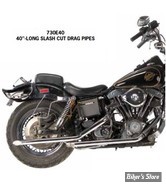 - ECHAPPEMENT SHOVELHEAD FX 70/84 -  DRAG PIPES - PAUGHCO - 40" - 1 3/4" - DÉMARREUR ELECTRIQUE & KICK - 730E40