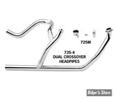 - KIT Collecteur d'echappement CROSSOVER  - 1 3/4 - SHOVEL TOURING 80/84  - DUAL CROSSOVER - PAUGHCO - CHROME - 735-4