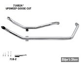 ECHAPPEMENT PAUGHCO - SOFTAIL 86/99 - UPSWEEP DRAG PIPE - DRAG PIPE GOOSE CUT - CHROME - 716B2A