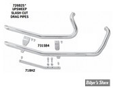 ECHAPPEMENT PAUGHCO - SOFTAIL 86/06 - UPSWEEP "S" STYLE DRAG PIPE - DRAG PIPE SLASH CUT - CHROME - 726B2S