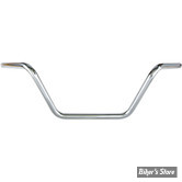 GUIDON DRAG BAR - DRAG SPECIALTIES - BUCKHORN - HAUTEUR : 22.85cm - MEDIUM - AVEC EMPREINTES / TBW  - CHROME