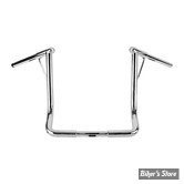 GUIDON BURLY BRAND - LOUIE BAR - TOURING 08UP TWB 1"1/4 - HAUTEUR : 40.50 CM / 16"-  AVEC EMPREINTES ET PERCAGES - CHROME- B12-7005C-975033