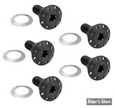 ECLATE DF - PIECE N° 02A - KIT VISSERIE DE DISQUE AVANT (JANTE A BATONS) - OEM 3762M - TITANIUM FLOATING ROTOR HARDWARE - ARLEN NESS - HOLESHOT BLACK - 300-921