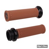 - POIGNEES -  ODI - RUFFIAN V-TWIN LOCK-ON™ GRIP SET - TIRAGE ELECTRONIQUE - CAOUTCHOUC : GUM / COLLIER : NOIR - V30HTWGR-B
