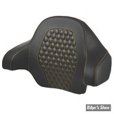DOSSIER DE TOUR PACK - KING - TOURING 14UP - SADDLEMEN - ROADSOFA HC HONEYCOMB TOUR PACK BACKREST PAD - NOIR  / COUTURES : OR - 814-07-15107