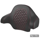 DOSSIER DE TOUR PACK - KING - TOURING 14UP - SADDLEMEN - ROADSOFA HC HONEYCOMB TOUR PACK BACKREST PAD - NOIR  / COUTURES : ROUGE - 814-07-15104