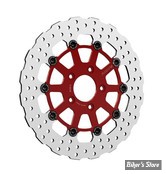 ECLATE DF - PIECE N° 01 - DISQUE FLOTTANT AVANT 11.8" - OEM 41808-08 -  RICK'S MOTORCYCLES - WAVE DESIGN - MODÈLE : STEVE - ROUGE EL DIABLO - 20-WED020300-0