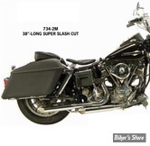 - ECHAPPEMENT SHOVELHEAD 70/84 - STAGGERED DUALS - SLASH CUT EXHAUST - 38" - PAUGHCO - CHROME - 734-2M