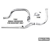 - KIT Collecteur d'echappement Crossover - EARLY SHOVEL 66/69 - SINGLE CROSSOVER -  PAUGHCO - CHROME - 735C