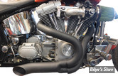- ECHAPPEMENT - V-TWIN / Wyatt Gatling  - 2 into 1 Exhaust Pipe Header Kit - SOFTAIL  07/17 - 30-0838 - NOIR