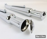 SILENCIEUX TROMPETTE - A CLAPET - UPSWEEPT - Megaphone Muffler Set - CHROME