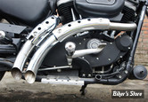 ECHAPPEMENT - Wyatt Gatling 1"3/4 - SPORTSTER 04/13 - Black Drag Pipe Set With Heat Shield - 30-1285 - CHROME