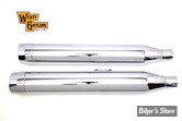 - SILENCIEUX REPLICA - OEM 64900690 - SOFTAIL MILWAUKEE EIGHT 18UP - Wyatt Gatling Long Cannon Slip On Muffler Set - CHROME - 30-1289