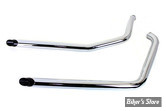 - ECHAPPEMENT  - V-TWIN / Wyatt Gatling  - SOFTAIL 86/06 - DRAG PIPES - Exhaust Drag Pipe Set with Short Black Slash Tips - 30-3102 - CHROME / NOIR