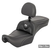SELLE DUO - NIGHTSTER RH975 / RH975 S  22UP - SADDELEMEN - RoadSofa Seat - AVEC DOSSIER PILOTE - CARBON FIBER - NOIR / COUTURES : NOIR - 822-11-185BR