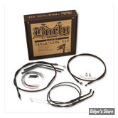 KIT CABLES ET FAISCEAU DE GUIDON RALLONGES - DYNA FXDB 12/17 / FXDC 12/14 - GUIDON BURLY T-BAR - 14" - NOIR