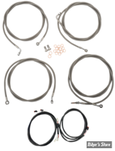 + 10" - KIT CABLES ET DURITE DE FREIN DE GUIDON RALLONGES - TOURING FLHT/FLHR/FLTR 17/20  ABS - LA CHOPPERS - PLUG AND PLAY - INOX - LA-8054KT3-08