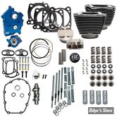 ECLATE G - PIECE N° 08D - KIT DE CONVERSION 114"/ 117" EN 132" - MILWAUKEE EIGHT 17UP - S&S - POWER PACKAGE - EAU / CHAINE - NOIR GANITE / ALU - COUVRES TIGES : CHROME - 310-1235