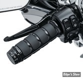 COUVRES POIGNEES CHAUFFANTES - KURYAKYN - TIRAGE ELECTRONIQUE - ISO GRIP COVERS FOR OEM HEATED GRIPS - NOIR BRILLANT - 6781