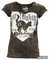 TEE-SHIRT - LUCKY 13 - PROWL - MARRON DELAVE - TAILLE S