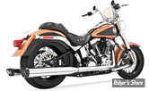 - ECHAPPEMENT FREEDOM PERFORMANCE TRUE DUAL - RACING - SOFTAIL 86/06 - CORPS CHROME/ SORTIE NOIR