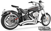  - ECHAPPEMENT - FREEDOM PERFORMANCE - SHARP CURVE RADIUS - 2 EN 2 - SOFTAIL FXCW/C 08/11 / FXSB 13/17 - CHROME - AVEC CHICANES SILENCIEUSES