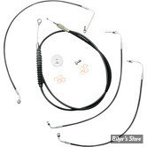 + 10" - KIT CABLES ET DURITES DE FREIN DE GUIDON RALLONGES - SOFTAIL MILWAUKEE EIGHT FXLRS/ / FXFB/S 18UP - STANDARD - NOIR - LA-8154KT-08B