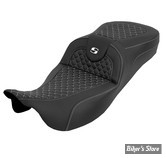 - SELLE SADDLEMEN - ROADSOFA™ DS SEAT - EXTENDED REACH - TOURING 08UP - NOIR / COUTURES : BLANCHES - 808-07B-20906