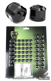 CACHES TETES DE VIS MOTEUR - MOTEUR MILWAUKEE EIGHT - CIRO - DIAMOND CUT LOW CROWN - NOIR  - 70022