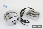 KIT ALTERNATEUR POUR MODELES AVEC GENERATRICE - 12V - BIGTWIN 41/69 / SPORTSTER 57/83 - VOLT TECH - CHROME / CHROME  - 32-0371