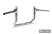GUIDON 32mm SUR RISERS 25.40MM - HAUTEUR : 30.40CM / 12" - ZARD - BULL HANDLEBAR - 32MM / 1"1/4 - FLHX 23UP - CHROME - ZHD111F100-C