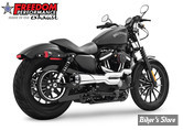 ECHAPPEMENT - FREEDOM PERFORMANCE - AMERICAN OUTLAW HIGH - 2EN1 - SPORTSTER 86/03 - CORPS : CHROME / SORTIE : NOIR