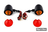 BULLET / CLIGNO BULLET - AVEC TIGE - EGG TYPE - CABOCHON ROUGE/ORANGE - DOUBLE FILAMENT - CORPS : NOIR - LA PAIRE