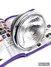 ECLATE K - PIECE N° 01 - 6V - LED PHARE DE REMPLACEMENT 36/48 - POUR FOURCHE SPRINGER - NOIR / CHROME